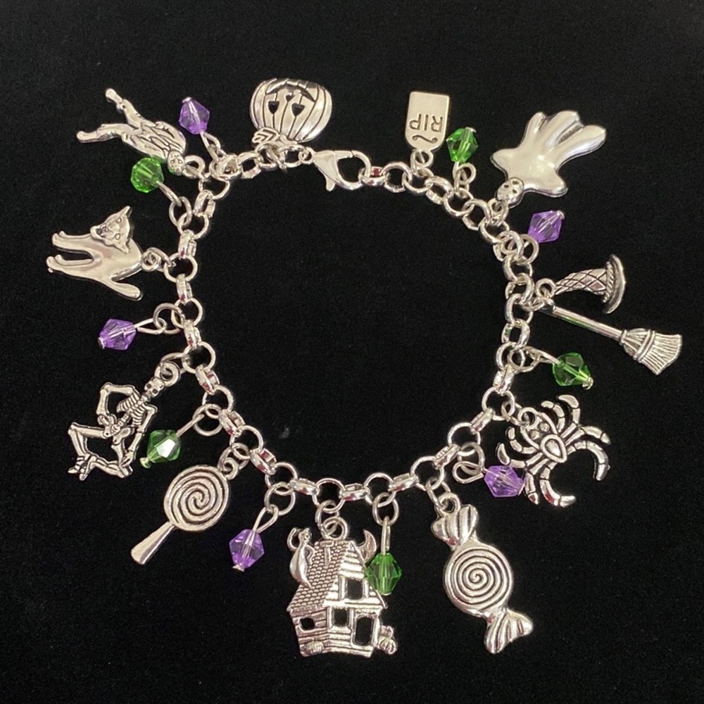 Halloween Charm Bracelet Ghost Candy Pumpkin Trick Or Treat Charms